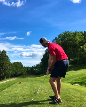 Example of shallowing the club into the slot