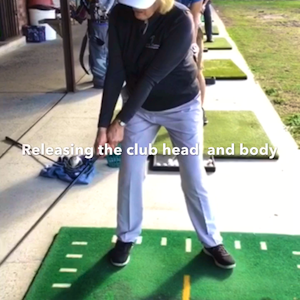 Releasing club head and body through impact