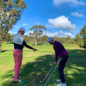 Tour pro fade work, getting synched up and rid of his block / hook