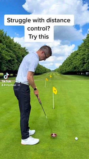 Putting tip, to help with distance control 