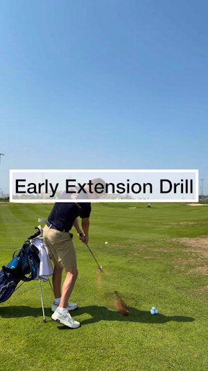 Early extension drill using a golf bag