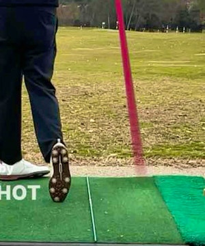 6 iron down the line with shot tracer