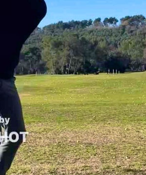 Driver swing from in front of and down the line