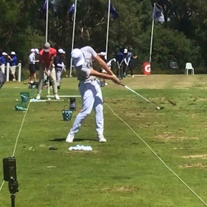 Warming up at Australian Open