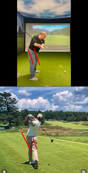 Talking about early extension and how it looks compared to a Adam Scott. 