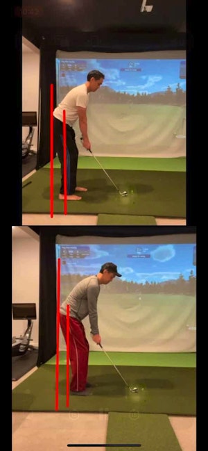 Setting up to the golf ball can help with solving early extension. 