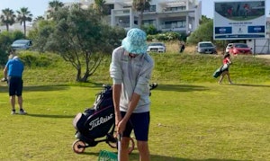 Compressed low chip shot from short game work with elite junior player, Fred.