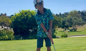 Putting stroke fundamentals drills with elite junior, Tomi